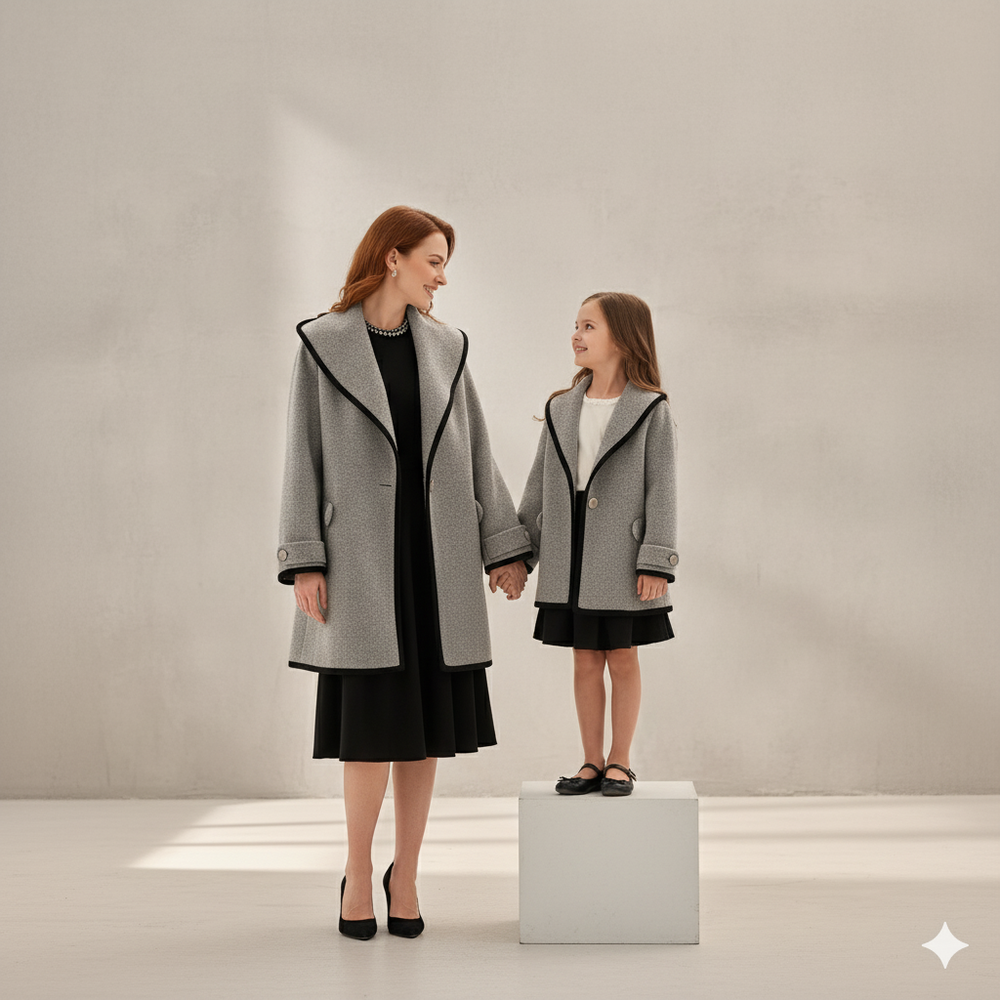 Eleganter Damenmantel mit Kontrastdetails | Herbst/Winter