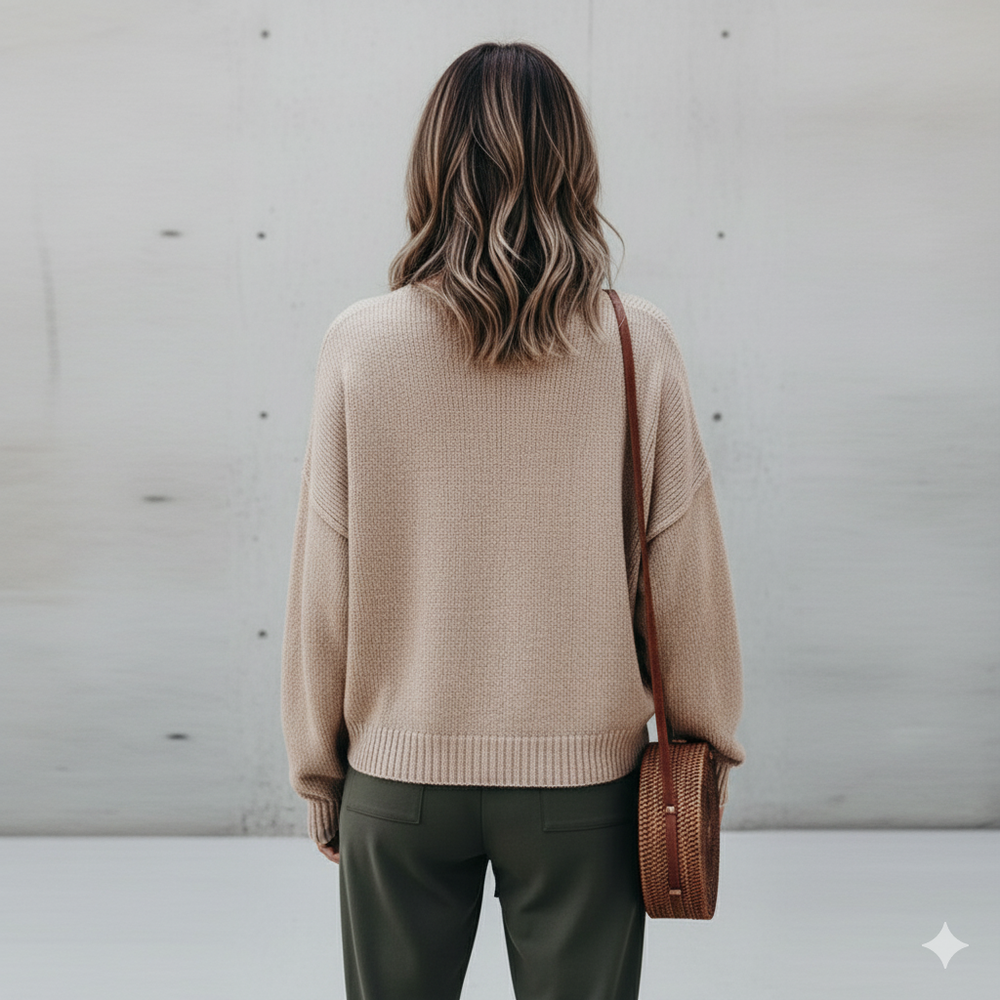 Damen Strickpullover mit V Ausschnitt | Locker & Freizeit