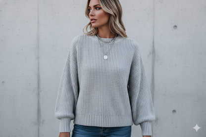 Locker gestrickter Damenpullover | Oversize & Freizeit