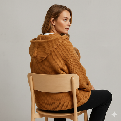 Kuscheliger Damen Strickjacke mit Kapuze | Warm für Herbst/Winter