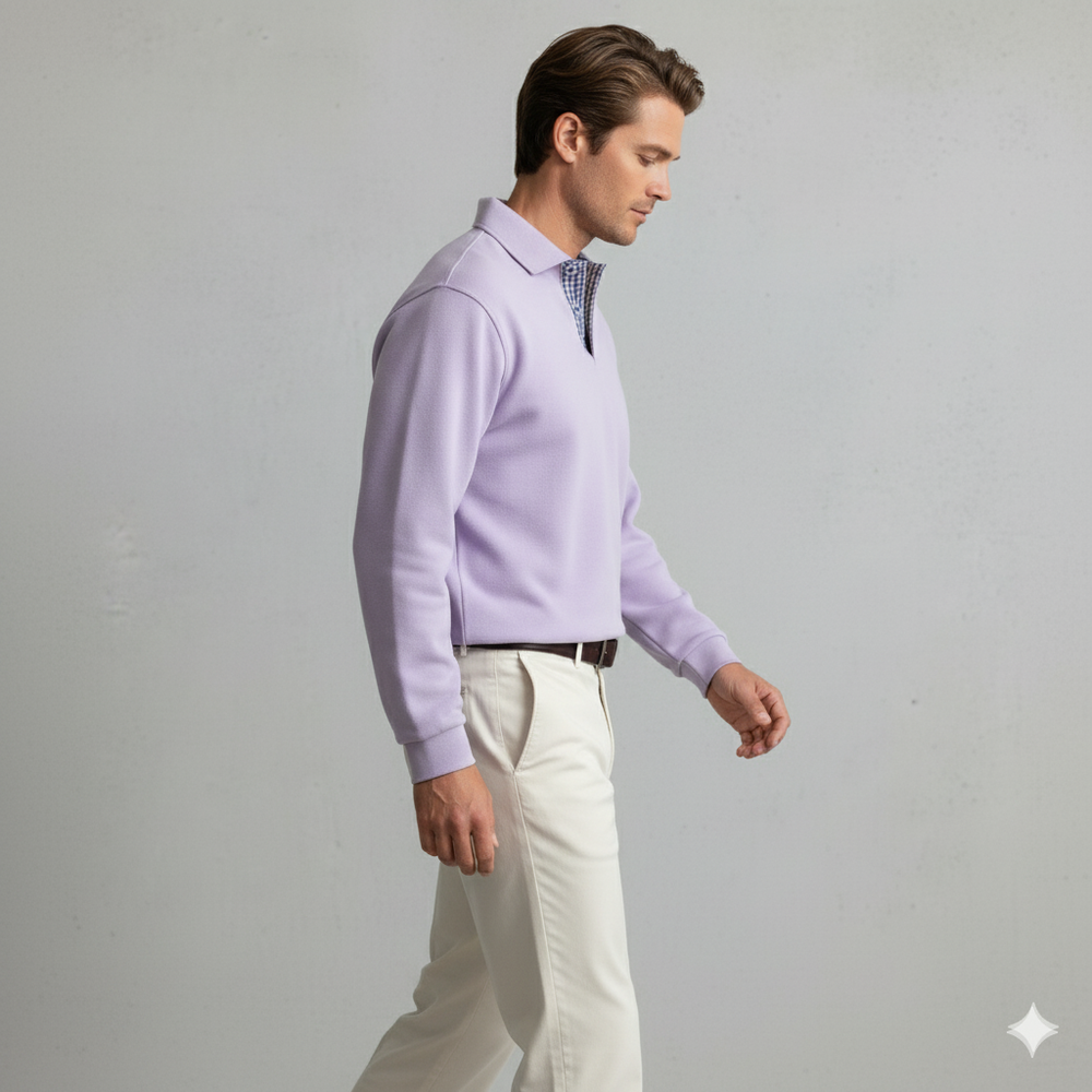 Lässiger Herrenpullover mit Reverskragen | Bequem | Freizeit