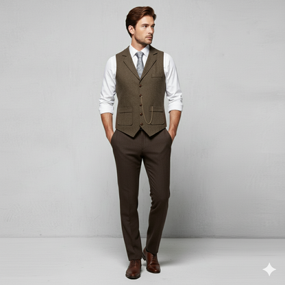 Herren Weste mit Fischgrätenmuster | Elegant & Modern | Herbst/Winter