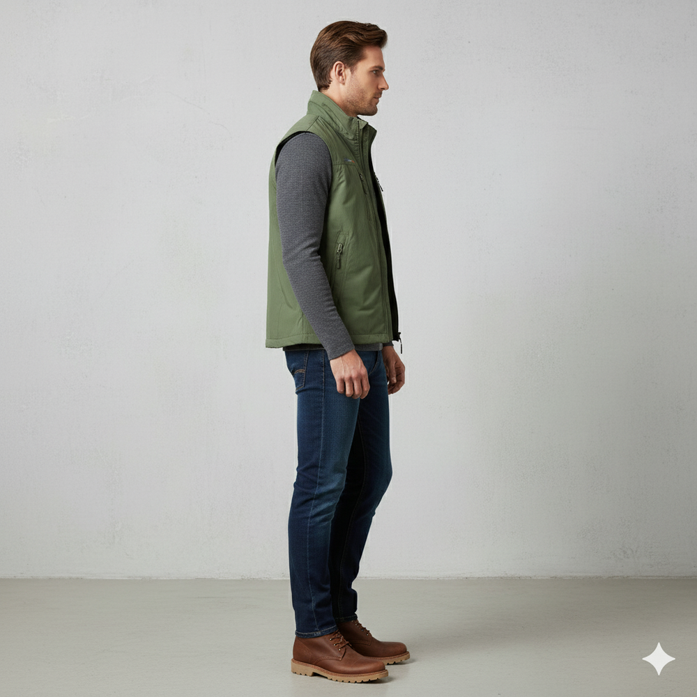 Herren Outdoor Weste mit Taschen | Leicht & Atmungsaktiv | Übergang