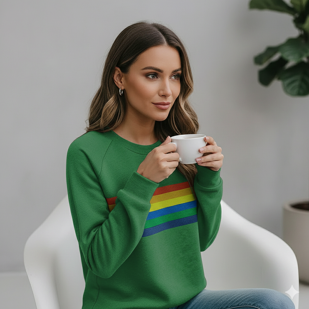 Damen Pullover mit Rundhalsausschnitt | Gestreift & Freizeit