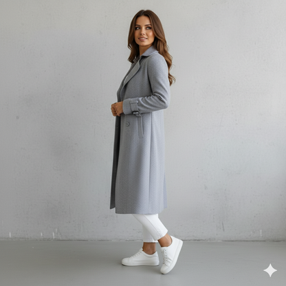 Damen Wollmantel mit Reverskragen | Elegant & Mittellang | Herbst/Winter