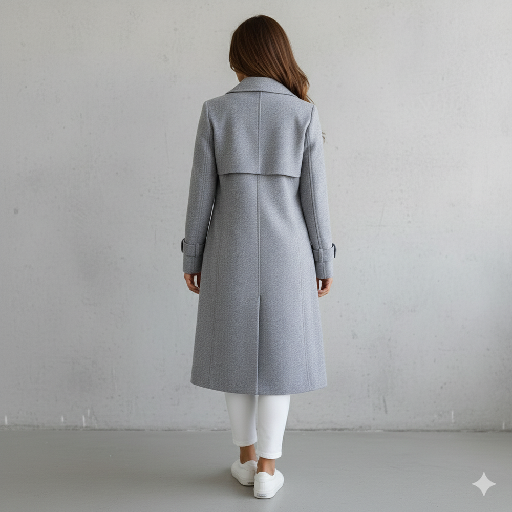 Damen Wollmantel mit Reverskragen | Elegant & Mittellang | Herbst/Winter