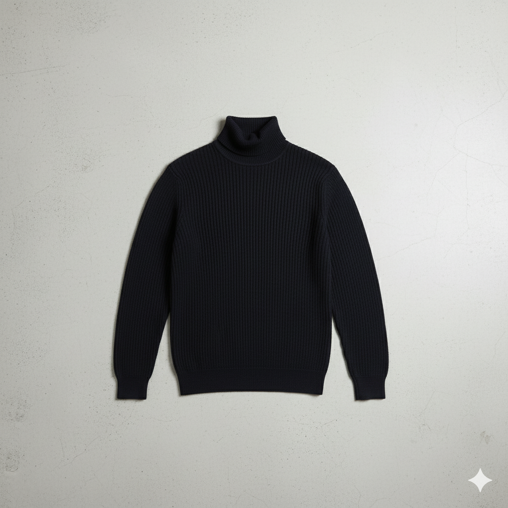 Herren Rollkragenpullover mit Strukturmuster