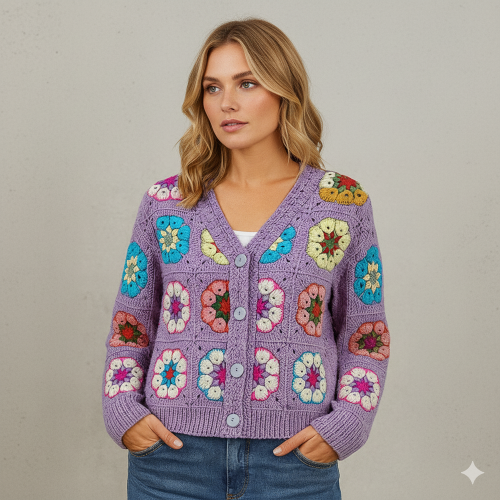 Damen Strickjacke mit abstraktem Print | Herbst/Winter | Stylisch