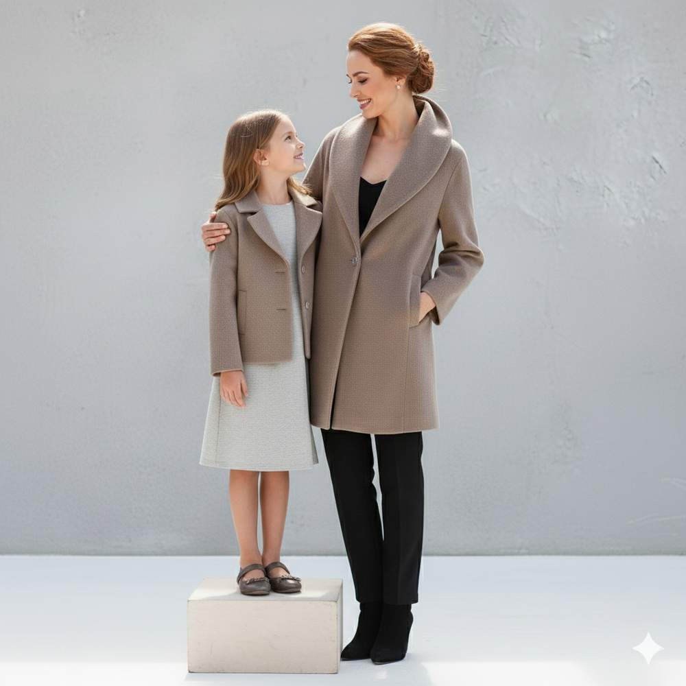 Damen Wollmantel Figurbetont Elegant | Stehkragen | Herbst Winter