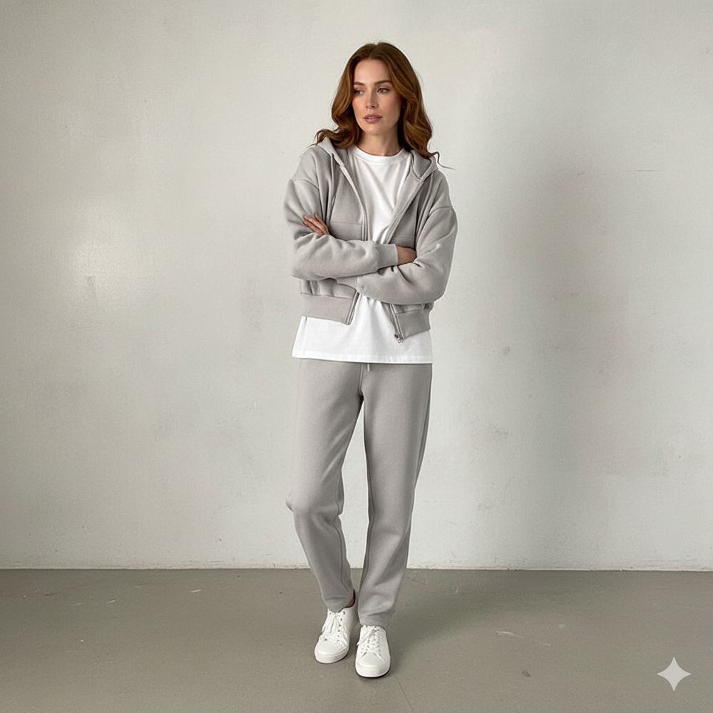 Kurz geschnittener Damen Hoodie mit Reißverschluss