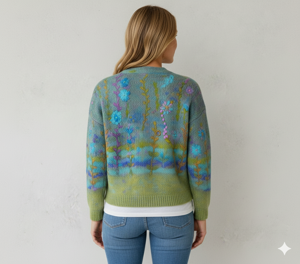 Damen Strickjacke mit abstraktem Print | Herbst/Winter | Stylisch