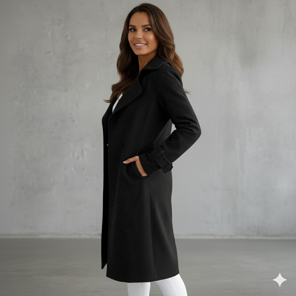 Damen Wollmantel mit Reverskragen | Elegant & Mittellang | Herbst/Winter