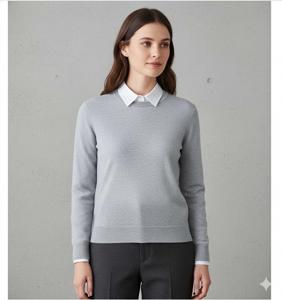 Kuscheliger Damen Strickpullover mit Rundhalsausschnitt | Winter | Elegant