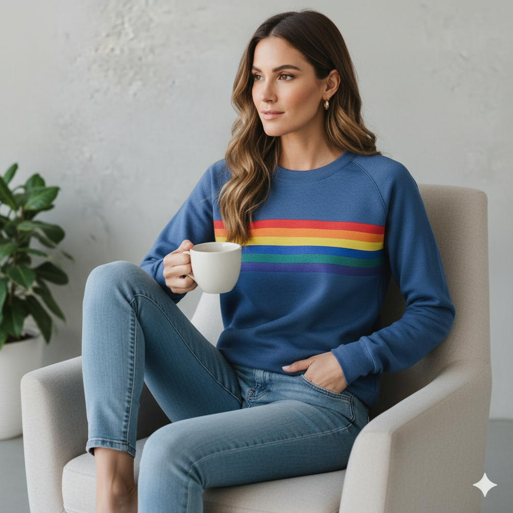 Damen Pullover mit Rundhalsausschnitt | Gestreift & Freizeit