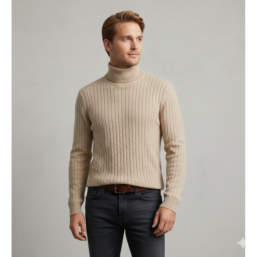 Feiner Herren Strickpullover mit Rollkragen