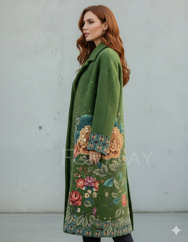 Damen Wollmantel mit Karomuster | Oversize & Warm | Winter