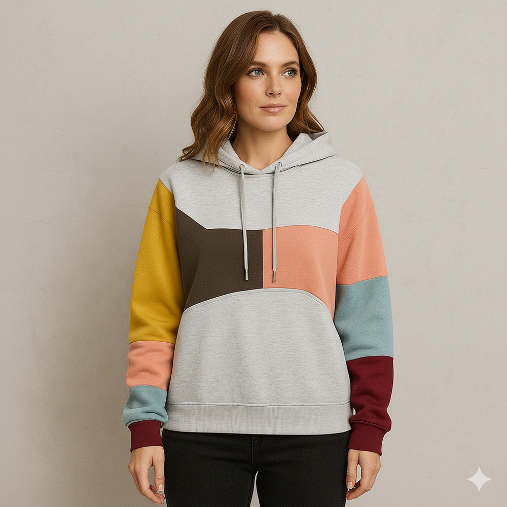 Damen Hoodie mit Colorblock Design | Lässig & Bequem