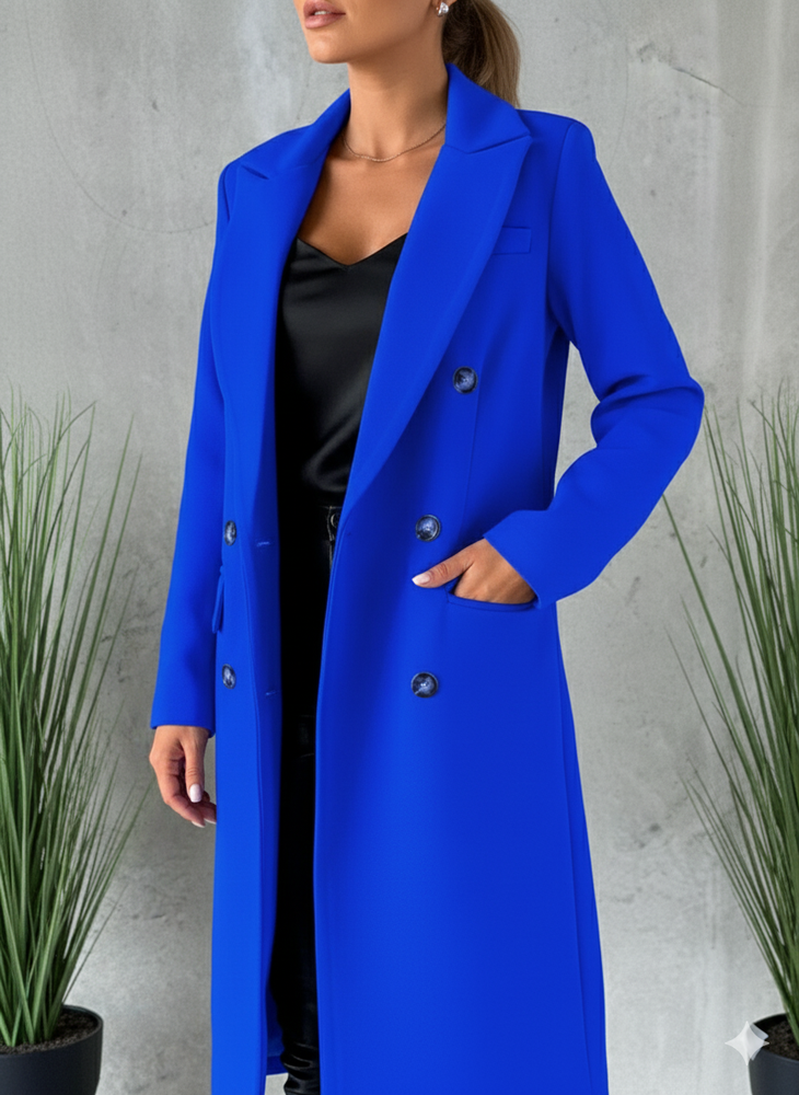 Damen Mantel mit Reverskragen | Doppelreihig & Elegant | Herbst/Winter