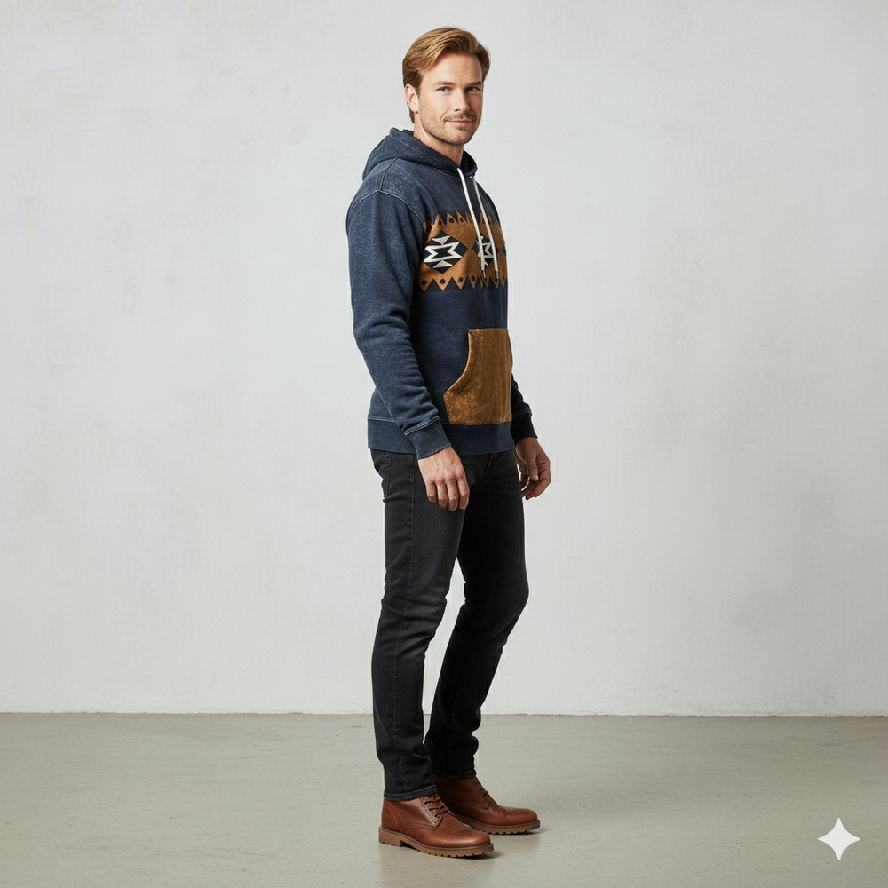 Herren Hoodie mit Muster | Lässig & Warm | Herbst/Winter