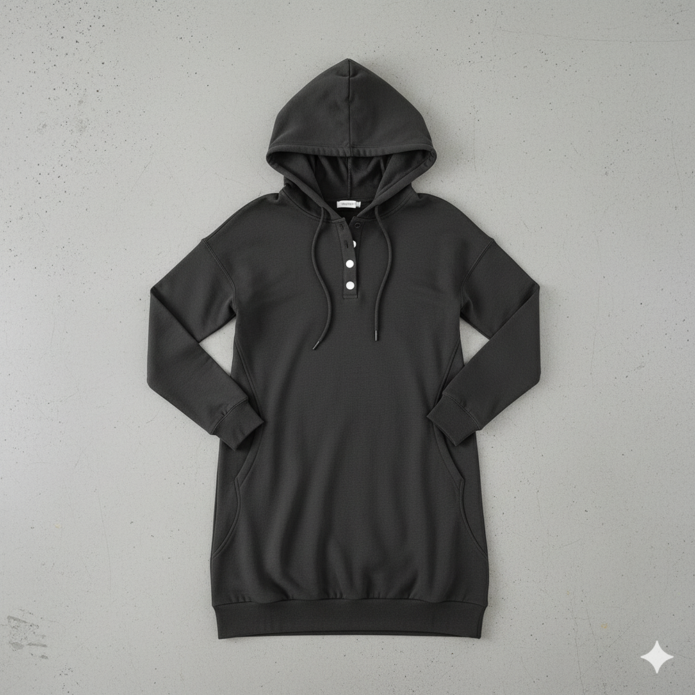 Lässiges Damen Hoodie mit Knopfleist