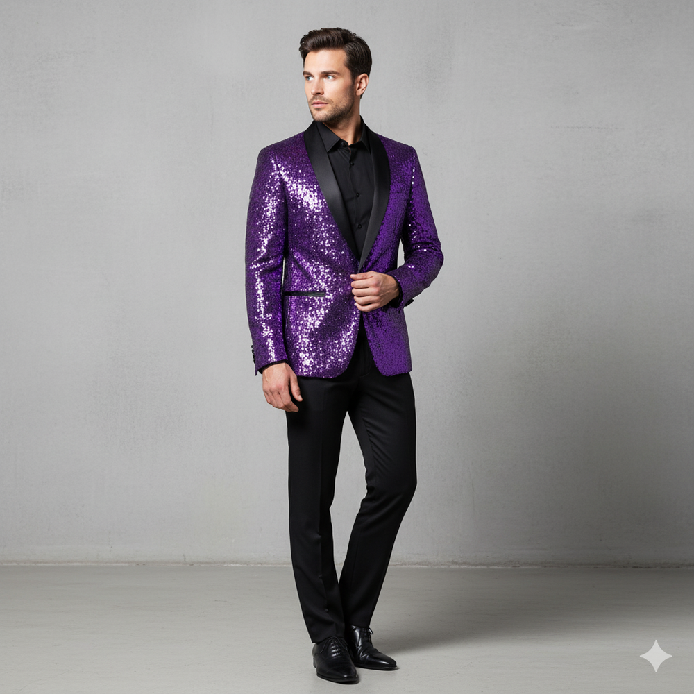 Herren Sakko mit Pailletten | Festlich & Elegant | Slim Fit