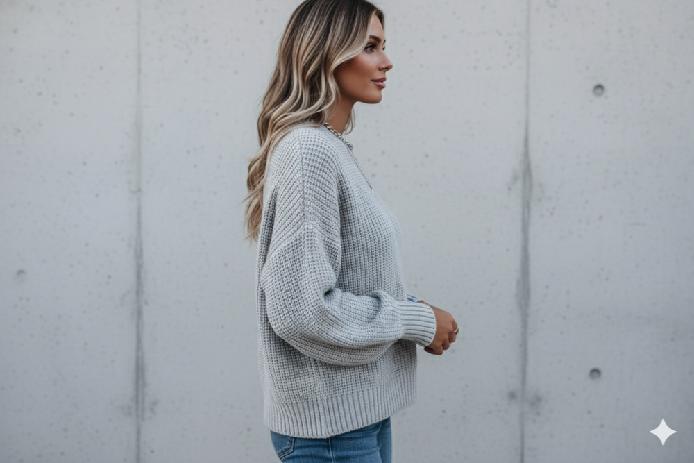 Locker gestrickter Damenpullover | Oversize & Freizeit