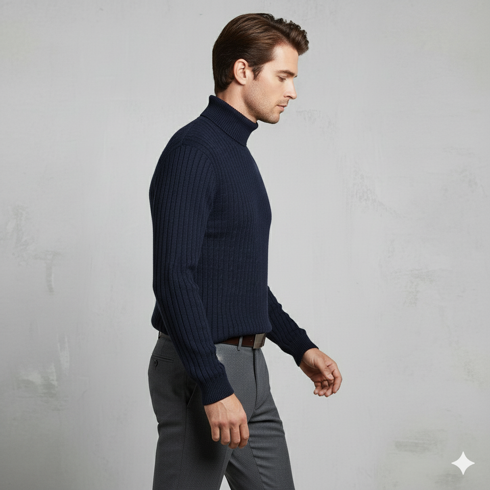 Feiner Herren Strickpullover mit Rollkragen