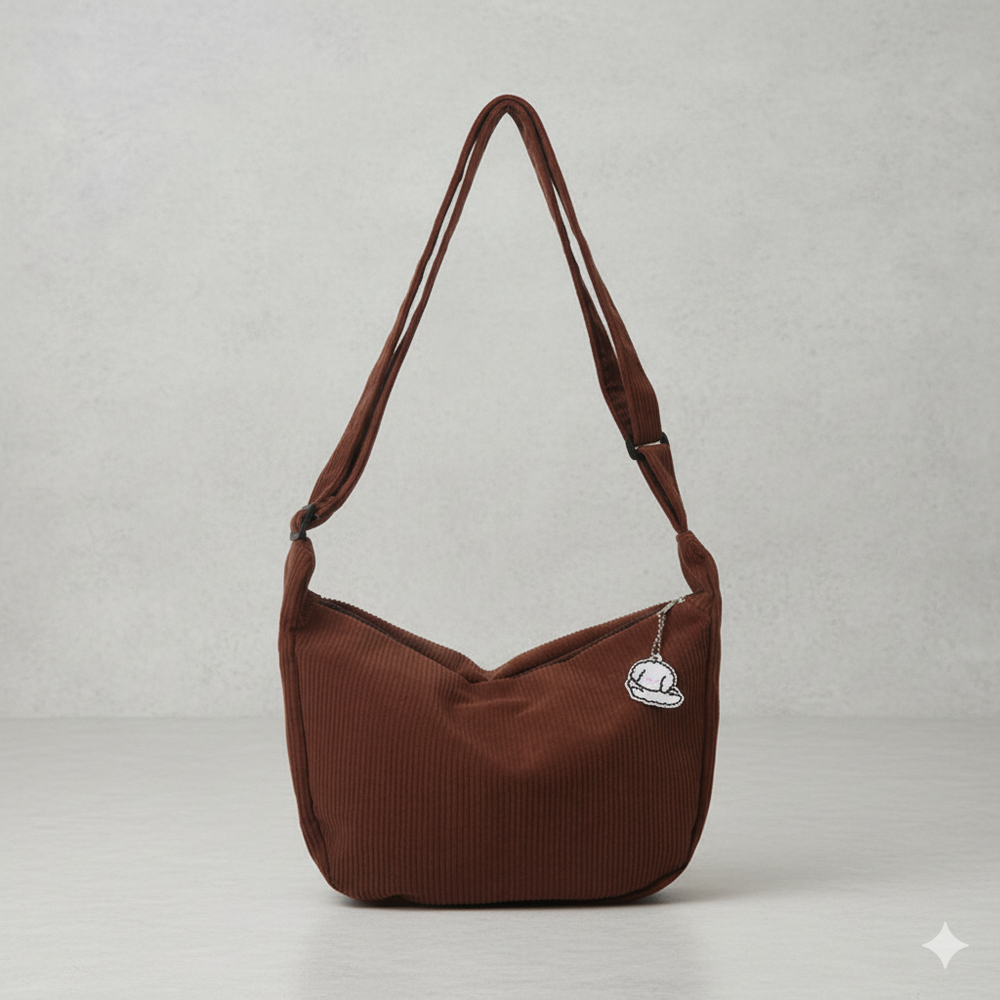 Lässige Damen Umhängetasche aus Cord | Leicht & Bequem