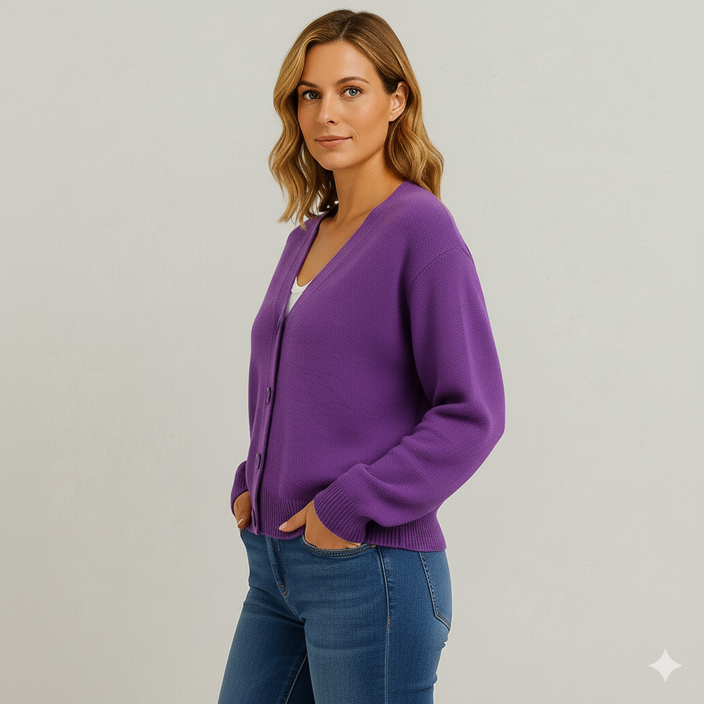 Damen Strickjacke mit V-Ausschnitt | Herbst & Übergang