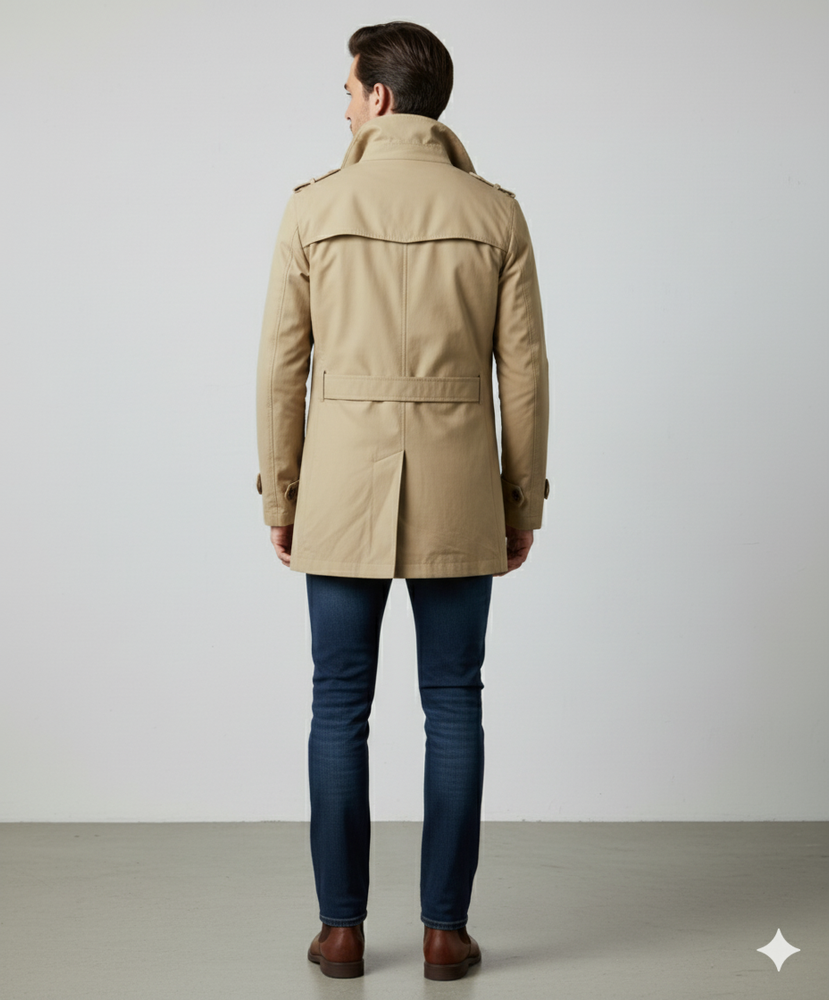 Eleganter Herren Trenchcoat mit Reverskragen | Herbst Übergang