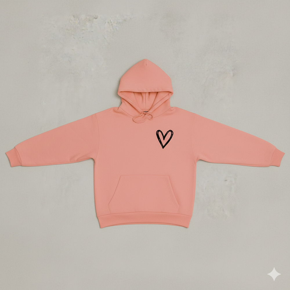 Damen Hoodie mit Herz Print | Lässig & Bequem