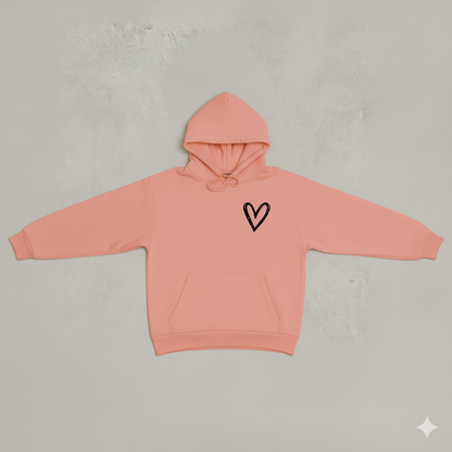 Damen Hoodie mit Herz Print | Lässig & Bequem