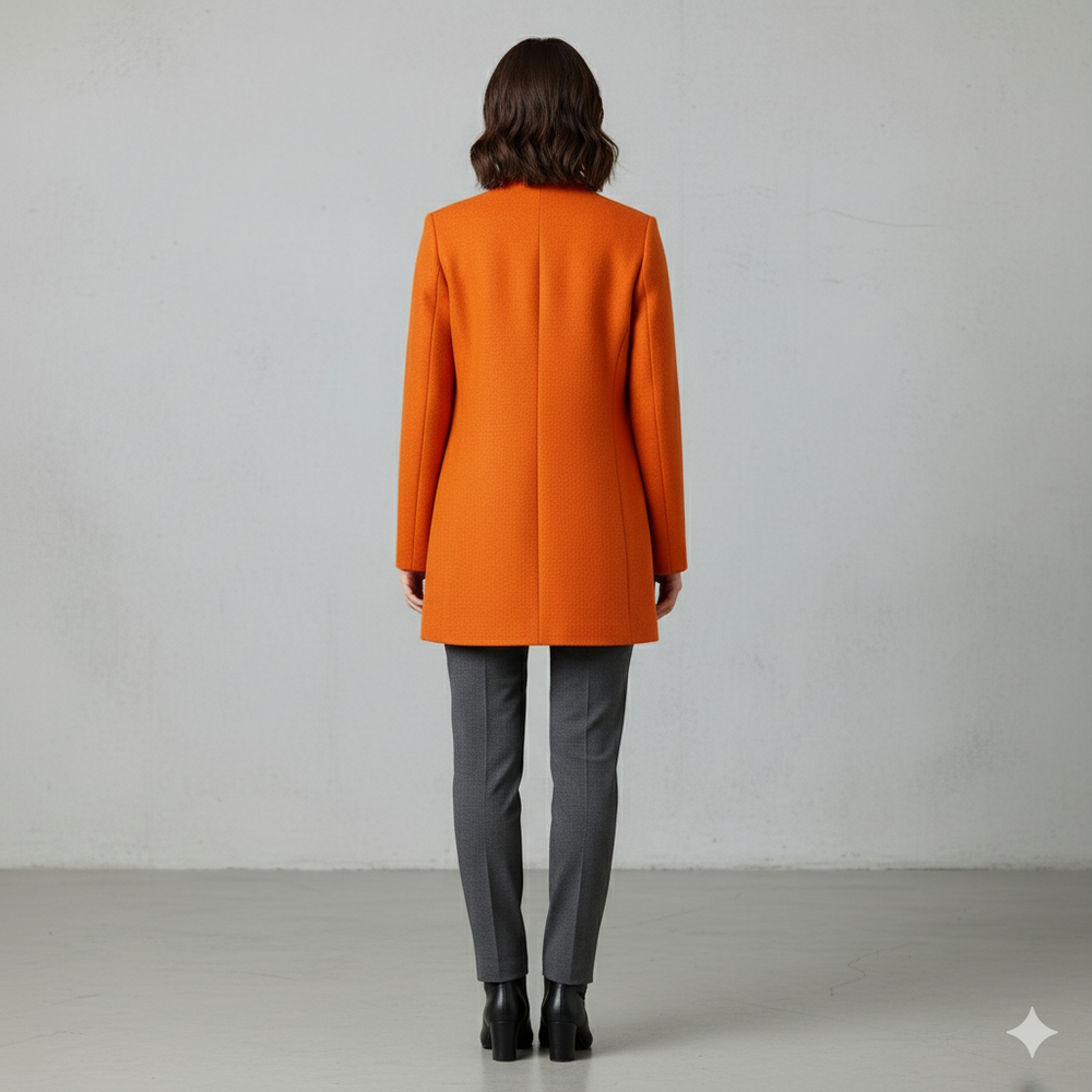 Damen Wollmantel mit Stehkragen | Schmaler Schnitt & Elegant | Herbst/Winter