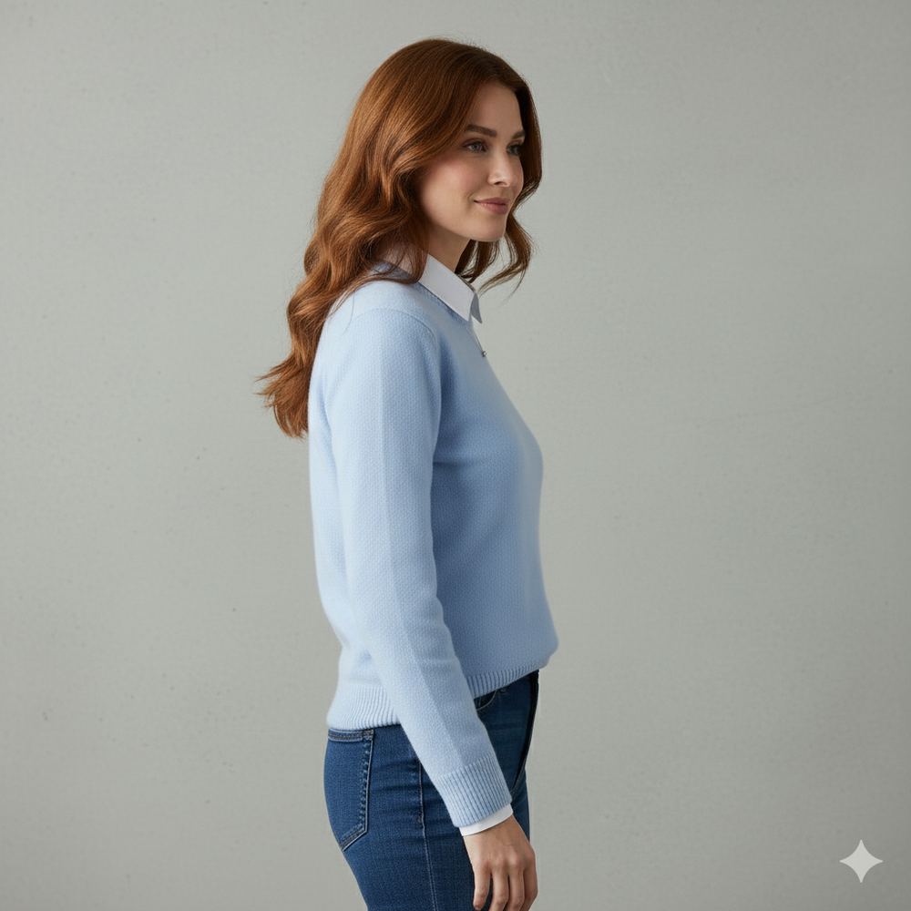 Kuscheliger Damen Strickpullover mit Rundhalsausschnitt | Winter | Elegant