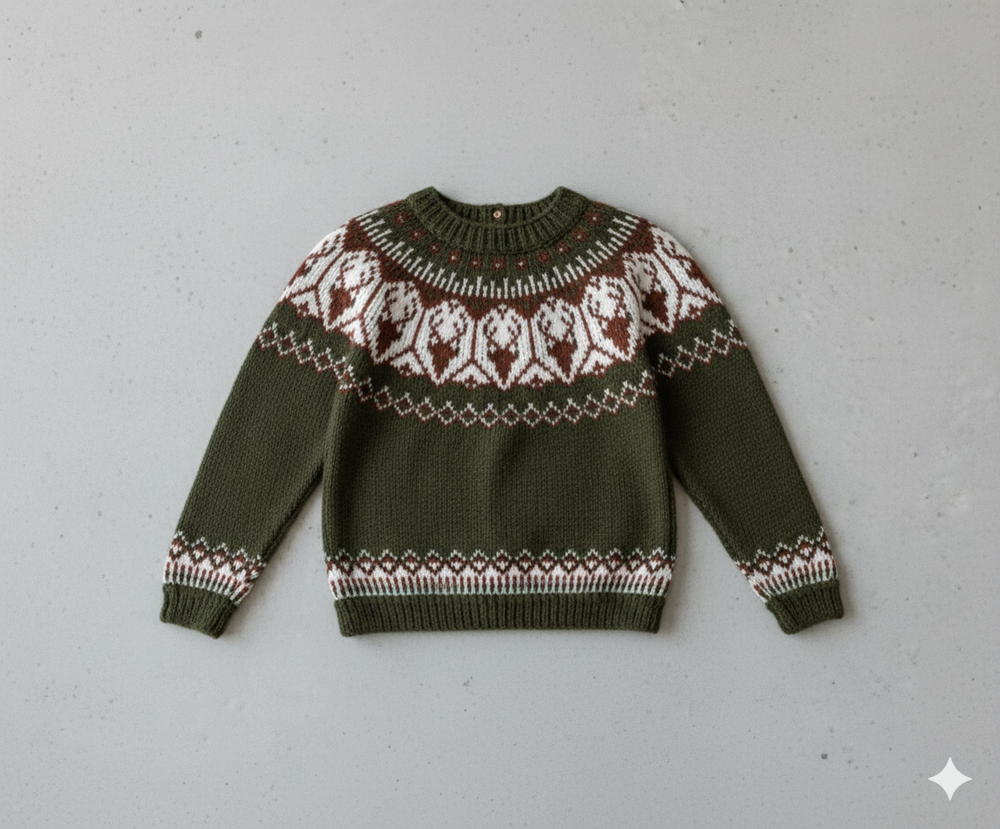 Damen Strickpullover mit Rundhals | Winter | Norweger-Muster