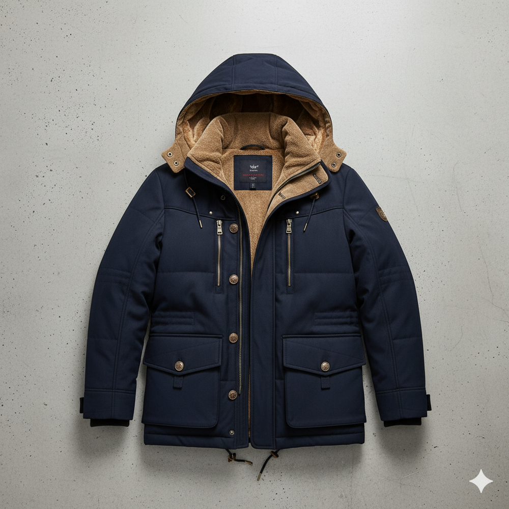 Warmer Herren Wintermantel mit Kapuze | Dick & Funktional