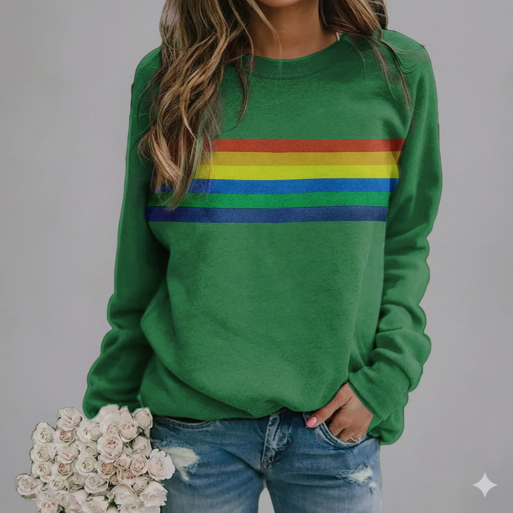 Damen Pullover mit Rundhalsausschnitt | Gestreift & Freizeit