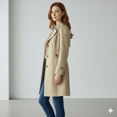 Damen Trenchcoat mit schmalem Schnitt | Mittellang & Elegant