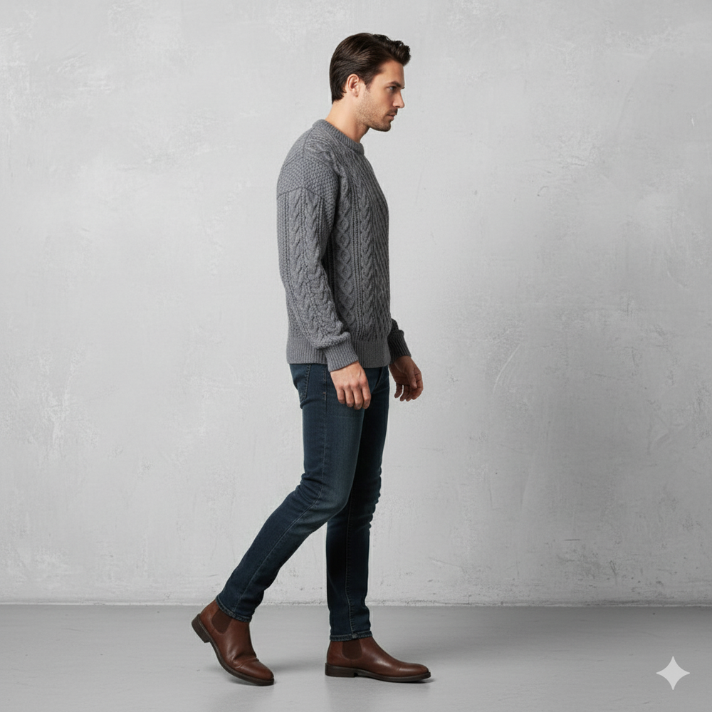 Herren Strickpullover mit Strukturmuster | Modern & Warm | Winter