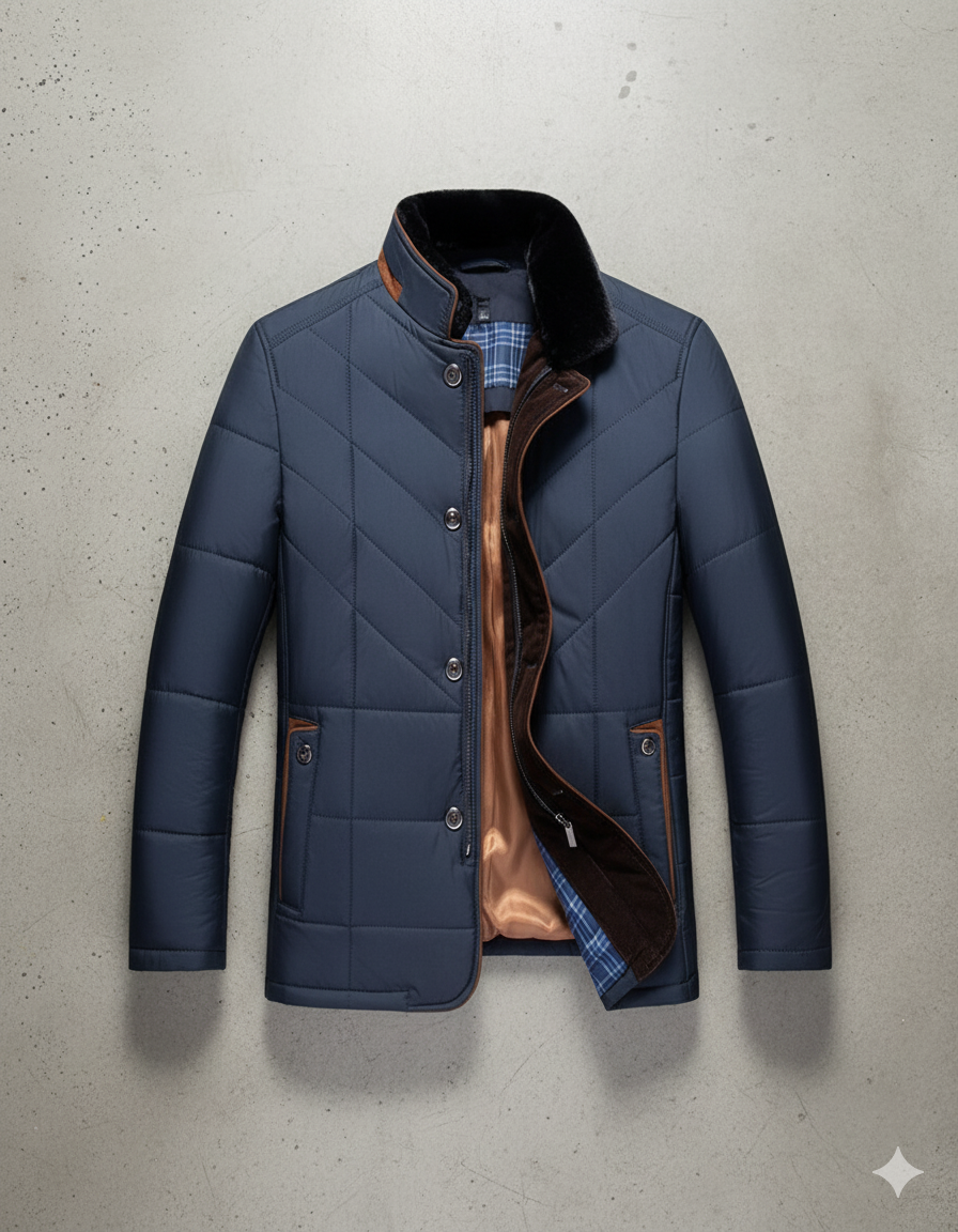 Elegante Herren Steppjacke mit Stehkragen | Warm | Winter