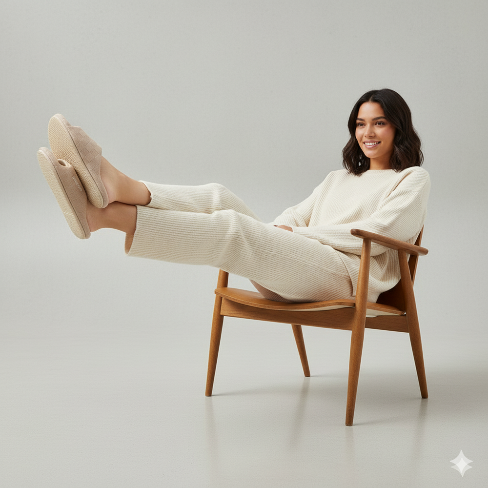 Leichte Damen Hausschuhe aus Leinen | Atmungsaktiv & für drinnen