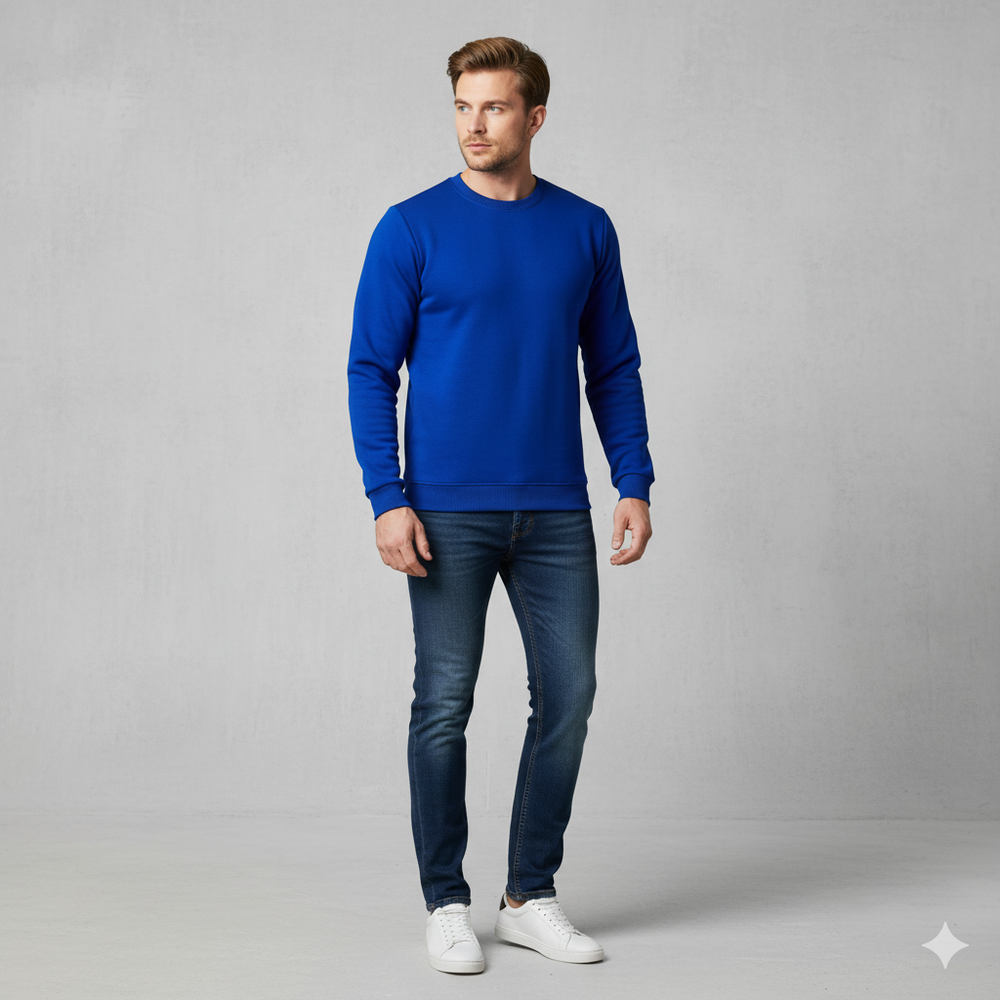 Herren Sweatshirt mit Rundhalsausschnitt