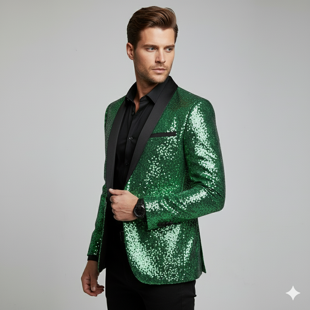 Herren Sakko mit Pailletten | Festlich & Elegant | Slim Fit