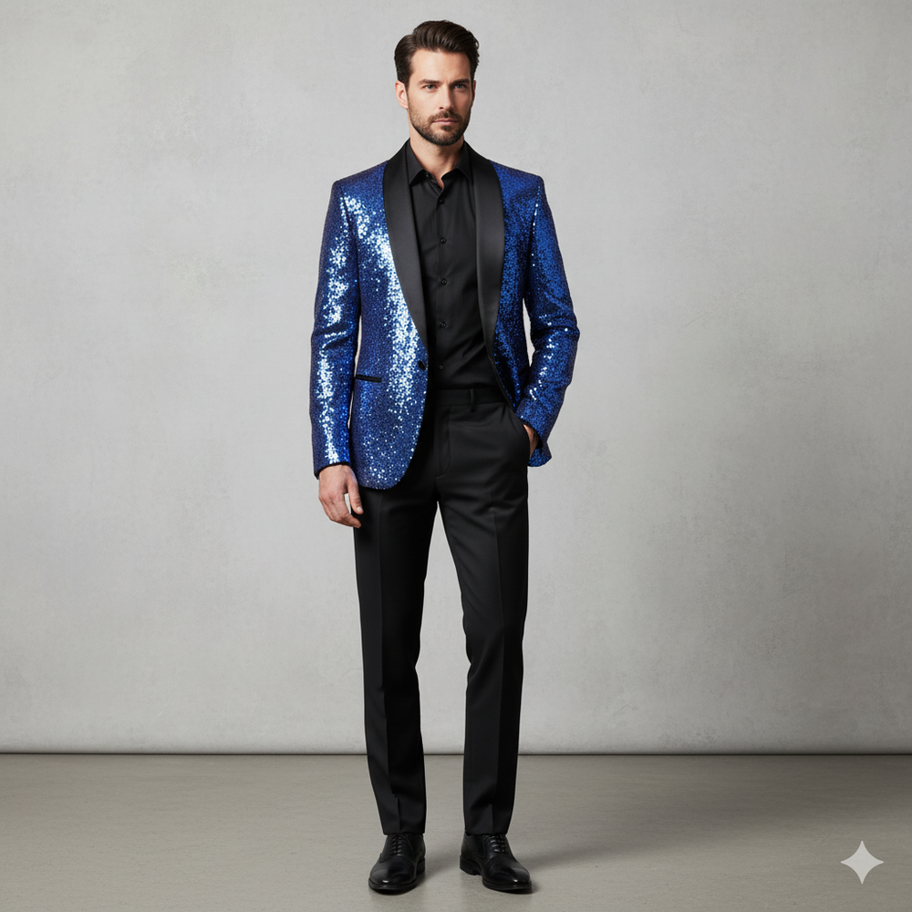 Herren Sakko mit Pailletten | Festlich & Elegant | Slim Fit