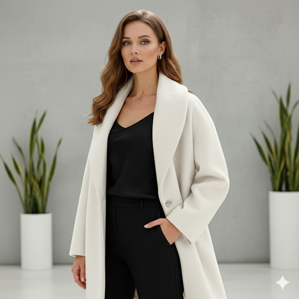 Damen Wollmantel Figurbetont Elegant | Stehkragen | Herbst Winter