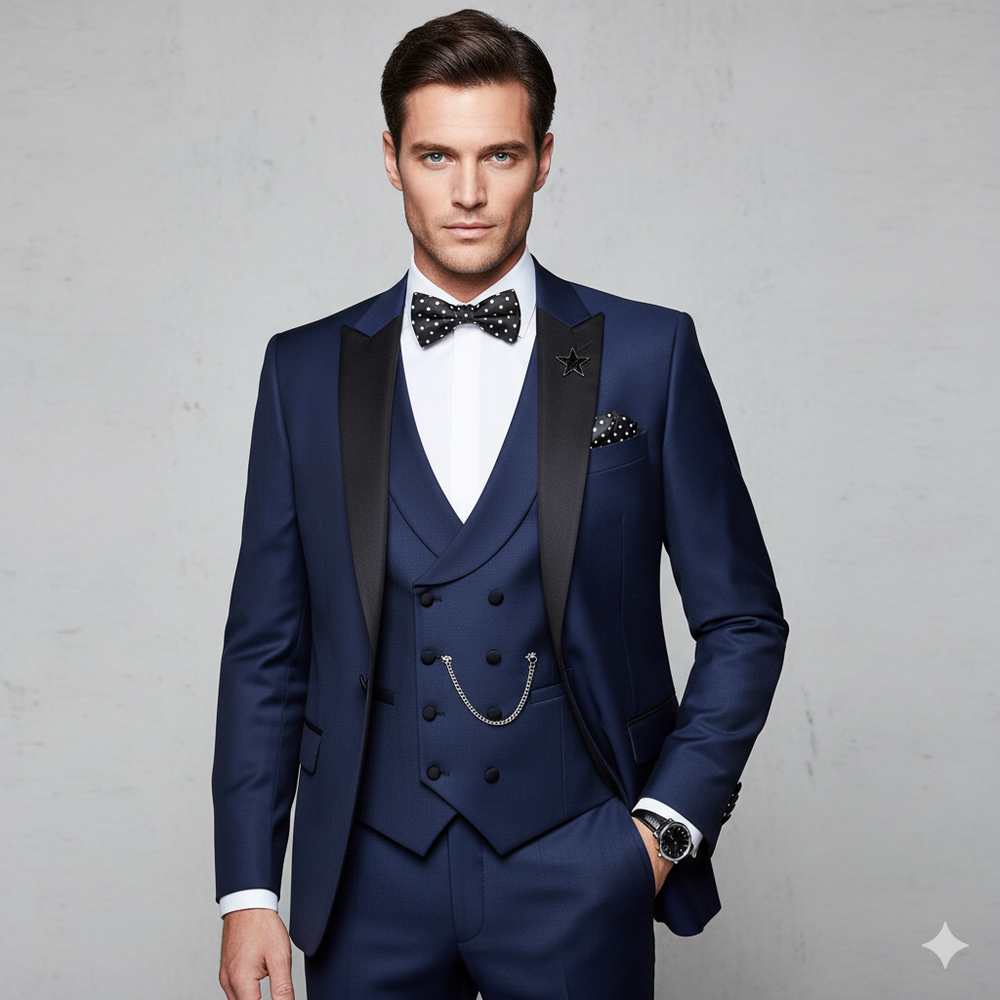 Herren 3-teiliger Anzug Slim Fit | Business Hochzeit Smoking