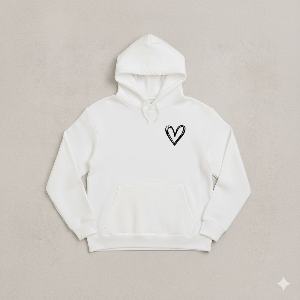 Damen Hoodie mit Herz Print | Lässig & Bequem