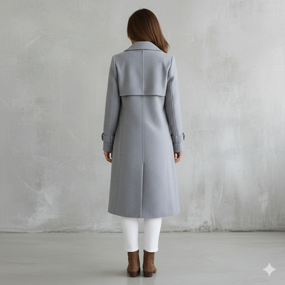 Damen Wollmantel mit Reverskragen | Elegant & Mittellang | Herbst/Winter
