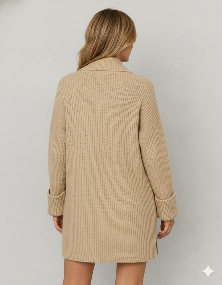 Damen Strickjacke mit Reverskragen | Warm & Lässig Winter