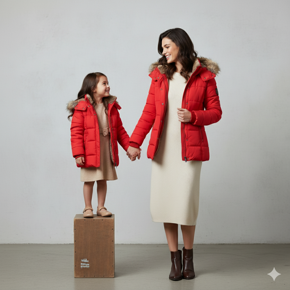 Damen Winterjacke mit Fellkapuze | Warm & Figurbetont